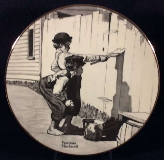 Tom Sawyer Painting the Fence Collector Plate by Norman Rockwell