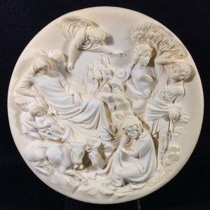 The Nativity / La Nativita Second Issue Of The Ghiberti Doors Collection, Ivory Alabaster, Italian, 3-D, Plate, Studio Dante Di Volteradici