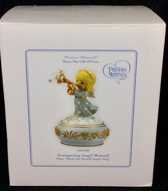 Precious Moments Trumpeting Angel Music Box, 101106, Enesco, Plays