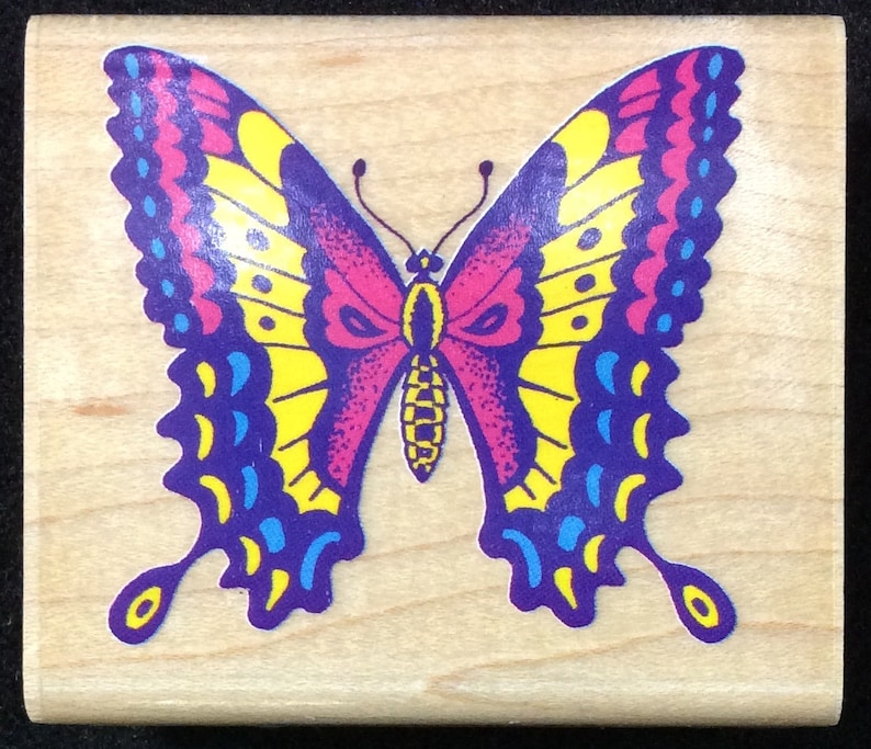 Butterfly Wood Mounted Rubber Stamp From Inkadinkado Garden Etsy