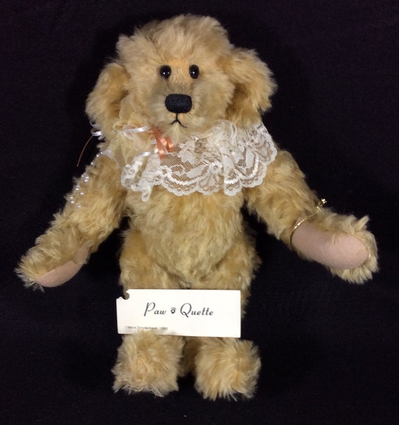 12 Inch Paw Quette Artisian Bear, Marie Zimmerman, 1990, Mohair