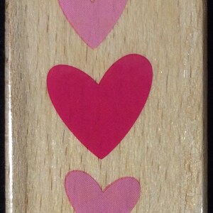 Heart Trio Wood Mounted Rubber Stamp From Studio G, Friendship, Hearts, Love, Engagement, Valentine&#39;s Day, Anniversary, Marrriage, Wedding