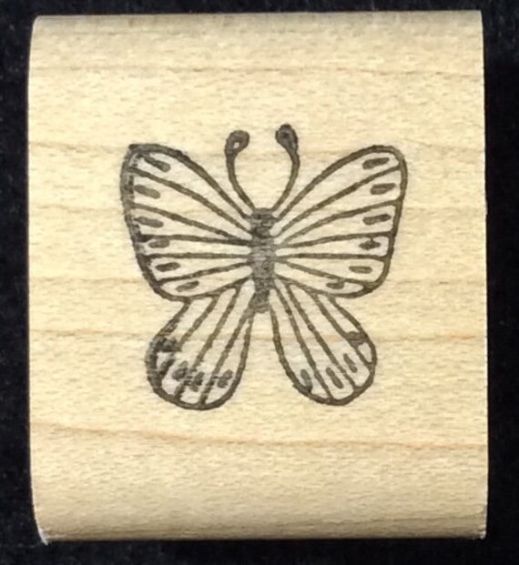 butterfly 1608L holly berry house Wood Mounted Rubber Stamp 3 1/2 x 4" free ship butterfly 1608L holly berry house Wood Mounted Rubber Stamp 3 1/2 x 4" free ship