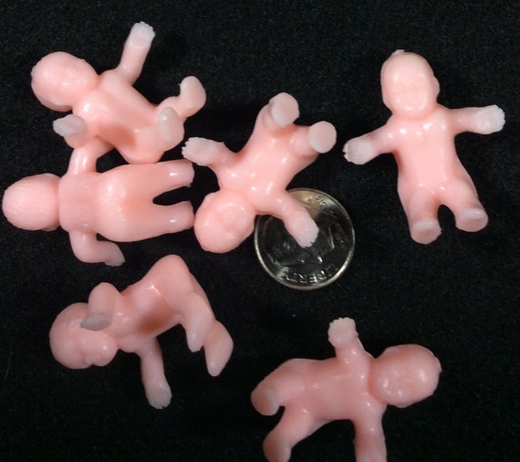 Six Tiny Pink Plastic Babies, Diorama, Doll House, Miniature, Baby, Baby  Shower, Birth, Infant 