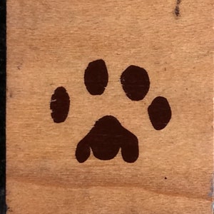 TIny Paw Print Wood Mounted Rubber Stamp From All Night Media, Cat&#39;s, Feline