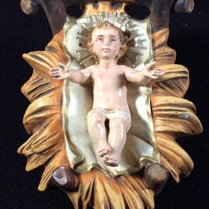 Baby Jesus, Made In Italy, Crèche, Nativity, Christmas, Jesus, Birth, Mid Century, Paper Mache, Fontanini, 12 Inch Scale, Large