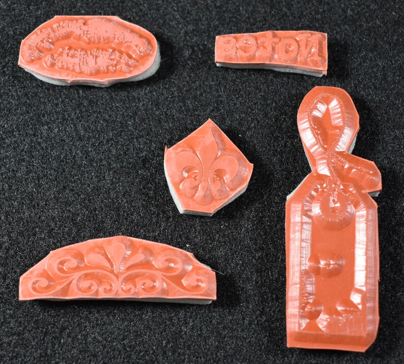 Scroll Fleur De Lis Lips Notes Assortment Of Unmounted Cling Foam Stamp Set From Art Declassified Paper Tag
