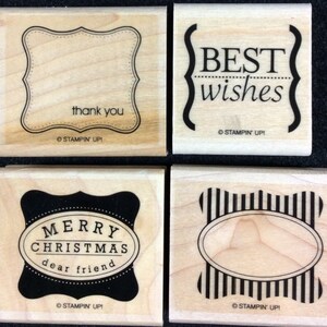 Cute And Curley Stamp Set From Stampin Up, Tags, Merry Christmas, Thank You, Best Wishes