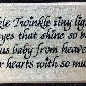 Twinkle Twinkle Tiny Light Wood Mounted Rubber Stamp By Stampendous, Baby, Infant, Birth, Shower, Announcements, Precious Baby