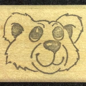 Bear Head Wood Mounted Rubber Stamp From Stamp Affair, Birthday, Baby, Shower, Camp, Camping, Lumber Jack, Wilderness, Woodsy, Rustic