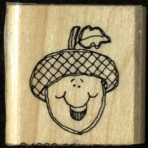 Acorn With Happy Little Face Wood Mounted Stamp From Stampin Up, Fall, Autumn, Thanksgiving