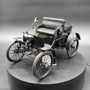 Hand Painted 1899 Black Packard, Franklin Mint, 1:16 Scale Die Cast Model, Heavy, Collectible, Vehicle, Model A, Runabout, Car, Automobile
