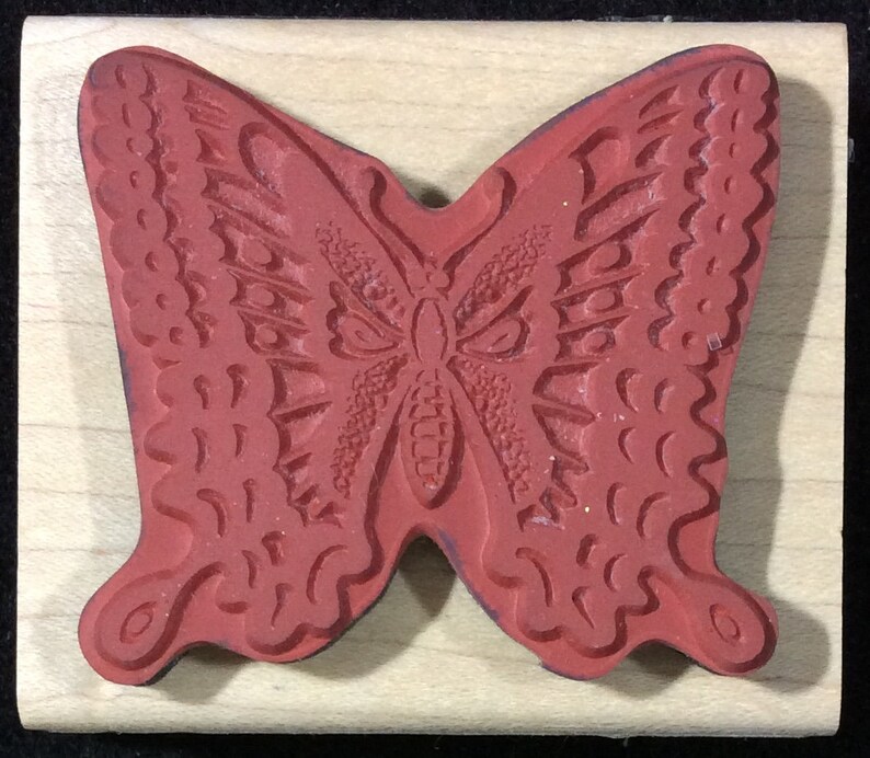 Butterfly Wood Mounted Rubber Stamp From Inkadinkado Garden Etsy