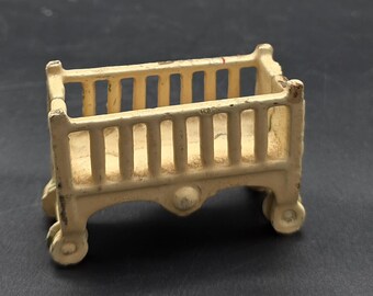 1920's Cast Iron Crib From Kilgore, Miniature, Toy, Doll, Baby, Furniture, Nursery