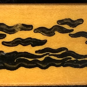 Birds Over Water Wood Mounted Rubber Stamp, Lake, Ocean, Sea