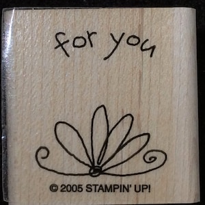 Para usted sello de goma montado en madera de flores del set Stampin Up Fun Filled