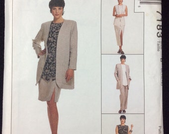McCall's Misses' Cardigan, Vest, Pull-On Skirt And Pants Pattern 7183 Size 8, 10, 12 Petite-Able, Select A Size, Easy Non-Stop Wardrobe
