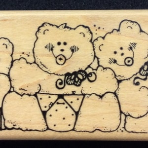 Three Baby Bears The Binky Bunch Wood Mounted Rubber Stamp by DOTS Nacimiento, Bebé, Bebé