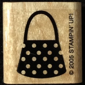 Polka Dot Purse Wood Mounted Stamp From Stampin Up, Fashion, Accessories