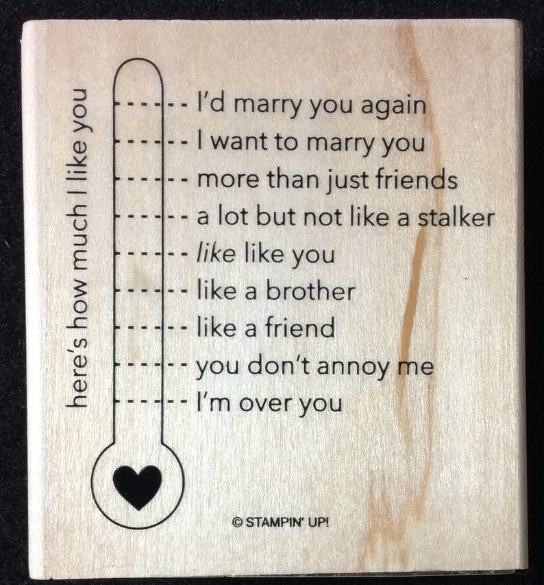 Relationship Love Anniversary Friendship Friend How Much I Like You Guage Wood Mounted Stamp From Stampin Up Break Up Friends