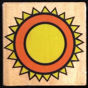 Sun Wood Mounted Rubber Stamp