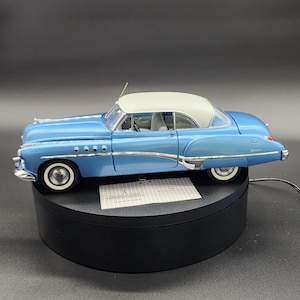 1949 Buick Riviera, Franklin Mint, 1:24 Scale Die Cast Model, Heavy, Blue, White, Collectible, Vehicle, Car, Automobile, Father&#39;s Day