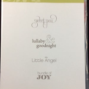 Little Angel Cling Mount Rubber Stamp Set From Stampin Up, Sweet Pea, Bundle Of Joy, Lullaby And Goodnight, Infant, Baby, Birth, Shower