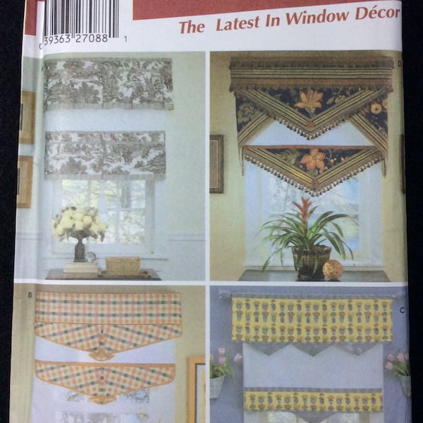 Simplicity Shades And Valance Pattern 5342, Window Treatments