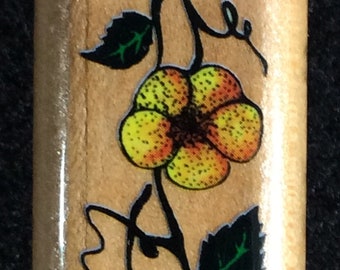 Morning Glory Floral Border Wood Mounted Rubber Stamp By Sky Kids, Flowers, Floral, Flower, Border