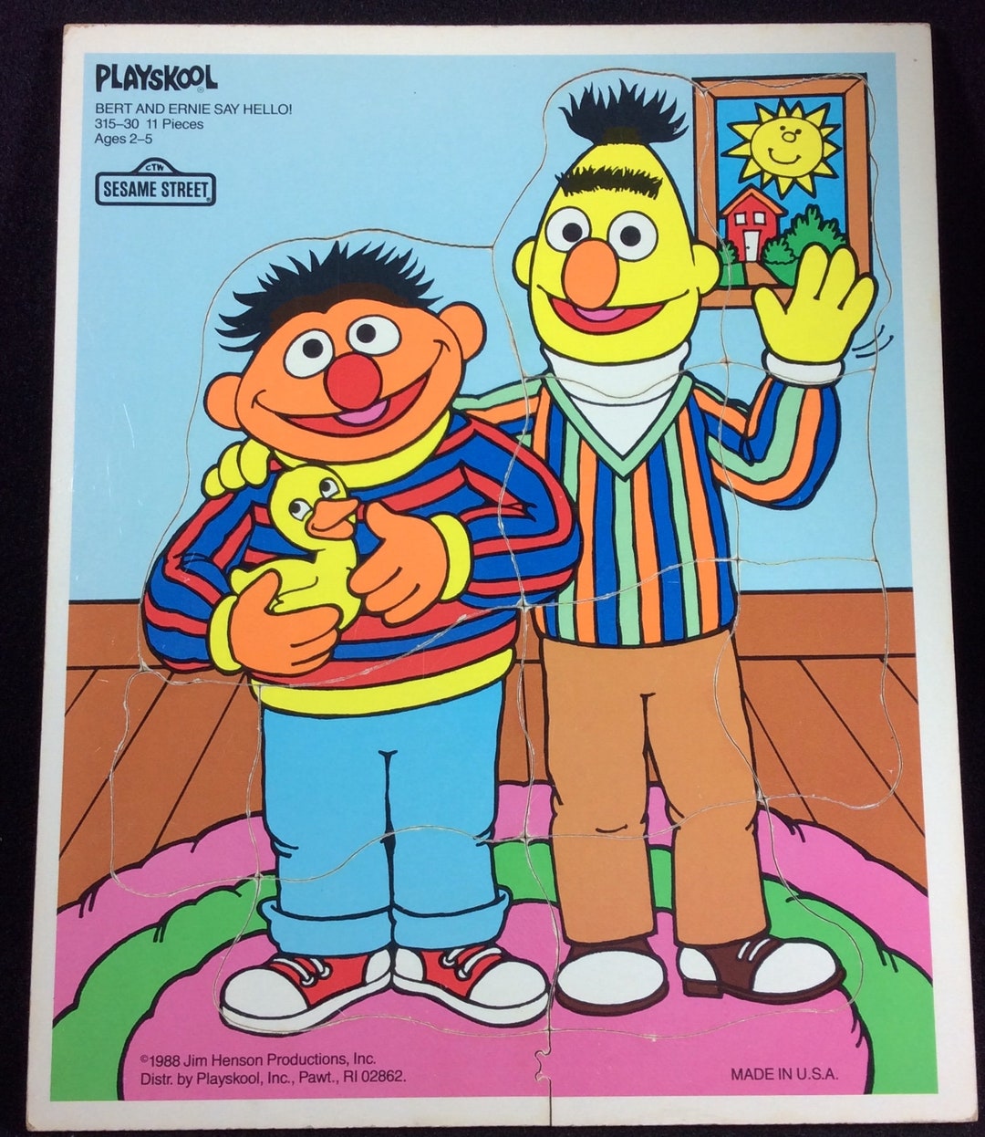 Playskool Bert and Ernie Say Hello, Sesame Street, Wood Puzzle, 11 Pieces, Ages 2 5, 31530, Jim