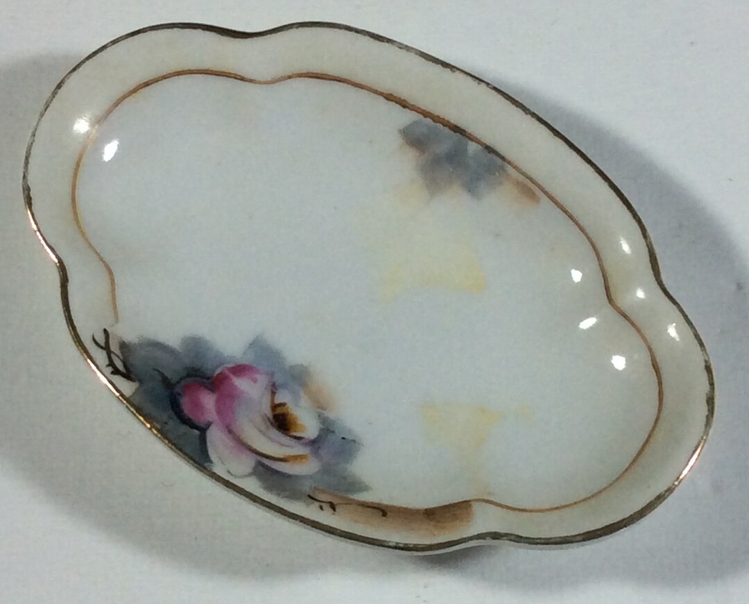 Nippon Hand Painted Salt Dish, Roses, Gold Trimmed Etsy