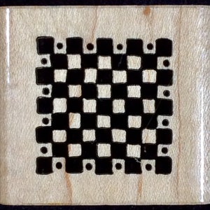 Checkerboard Background Wood Mounted Rubber Stamp By D.O.T.S. Chess, Game Board, Checkers