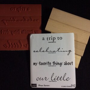 Phrase Starters Wood Mounted Stamp Set From Stampin Up, A Trip To, Celebrating, Our Little, My Favorite Things About