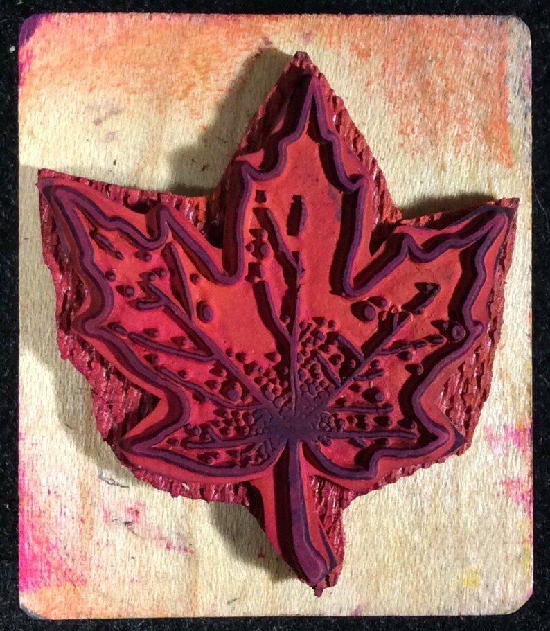 Maple Leaf Wood Mounted Rubber Stamp From Too Much Fun, Leaves, Autumn ...