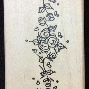 Floral Spray Wood Mounted Rubber Stamp From Denami Design, Garden, Summer, Spring, Floral, Hearts