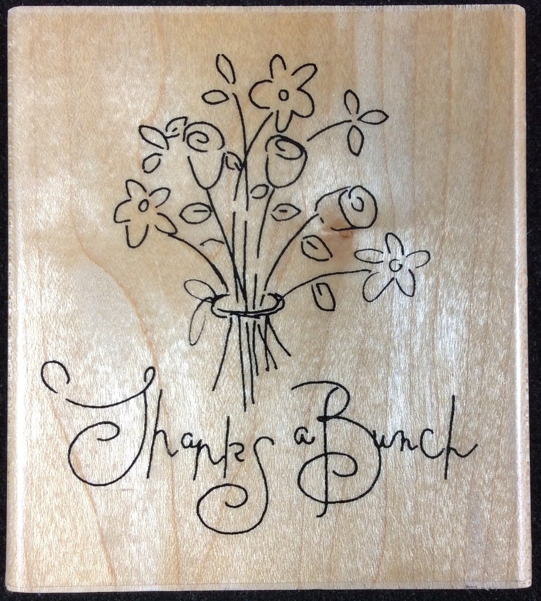 Thanks A Bunch Wood Mounted Rubber Stamp by JRL Designs, Bouquet ...