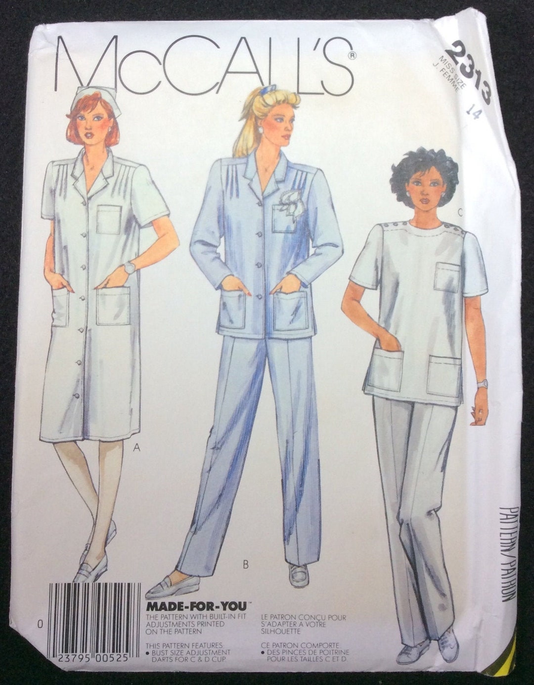 Mccall's Misses Dress or Shirt, Top and Pants Pattern 2313 Size 14 Made ...