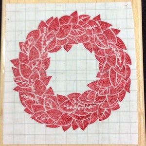Magnifique couronne de montage en bois Jeu de tampons en caoutchouc de Stampin Up, Feuilles, Verdure,