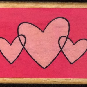 Heart Trio Wood Mounted Rubber Stamp From Studio G, Friendship, Hearts, Love, Engagement, Valentine&#39;s Day, Anniversary, Marrriage, Wedding