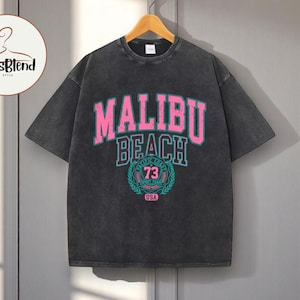 Camiseta feminina de algodão lavado | Camiseta grande com estampa de letras | Blusa casual de gola redonda | Caimento relaxado, estilo diário