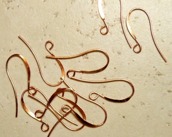 5 pairs, Copper Long French Hook Earwires