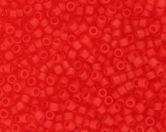 Miyuki Size 11/0 Delica beads, Matte Ligt Red, DB745 7.2 grams