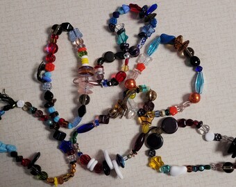 Fantastic Multicolor and Size Glass Bead 8 Inch Strand