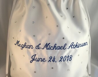 Rhinestone Monogram Wedding Money Bag