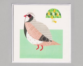 Partridge greetings card, Christmas card