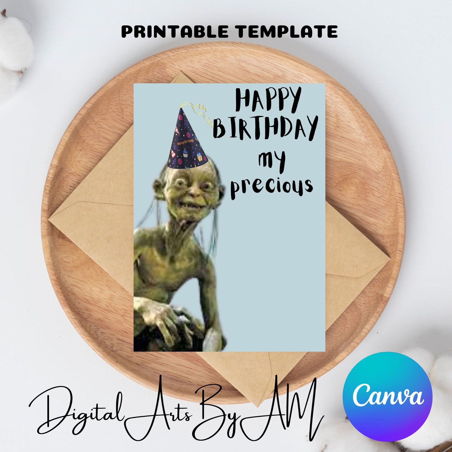 Happy Birthday My Precious Card/funny Birthday Card/gollum Birthday ...