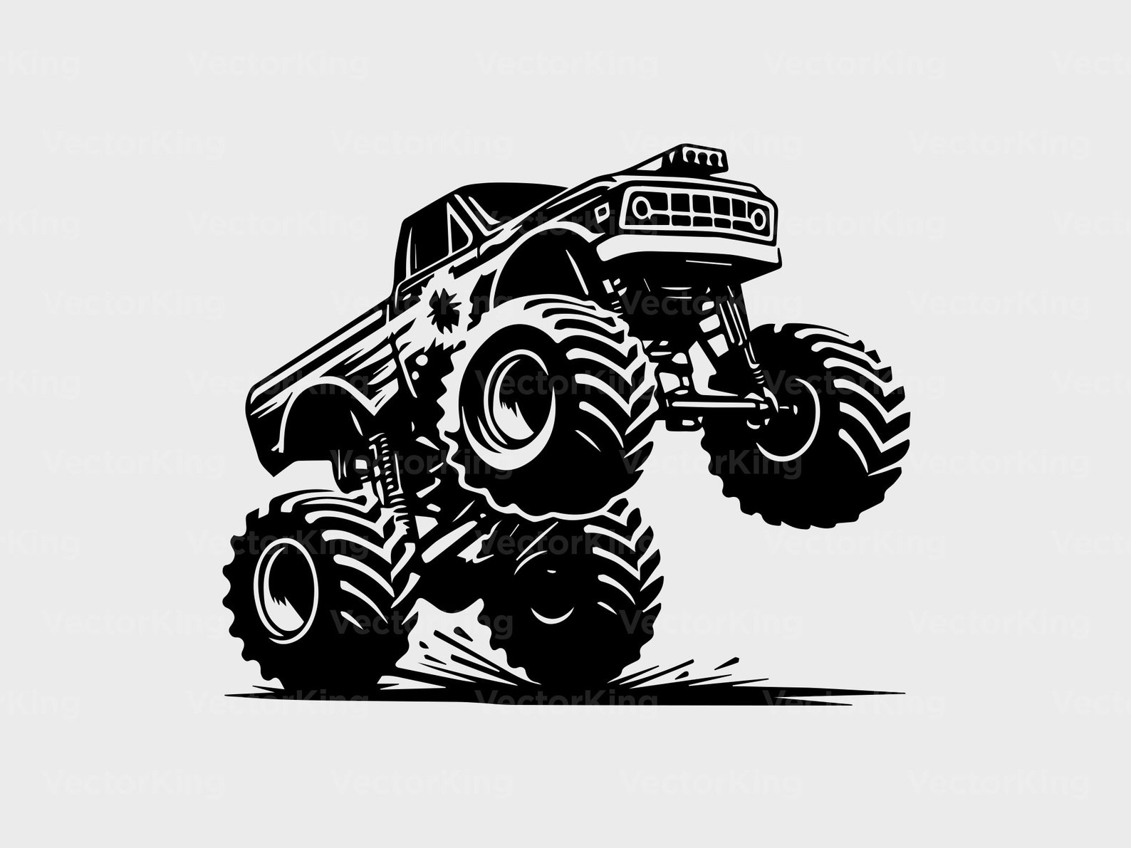 Monster Truck Original Vector Artwork, INSTANT DOWNLOAD, Cars Vehicle ...