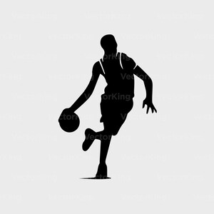 Jugador de baloncesto Original Vector Artwork, DESCARGA INSTANTE, Sports Active Dunk Stencil Cricut Svg Eps Pdf Dxf Png - Artwork #0042