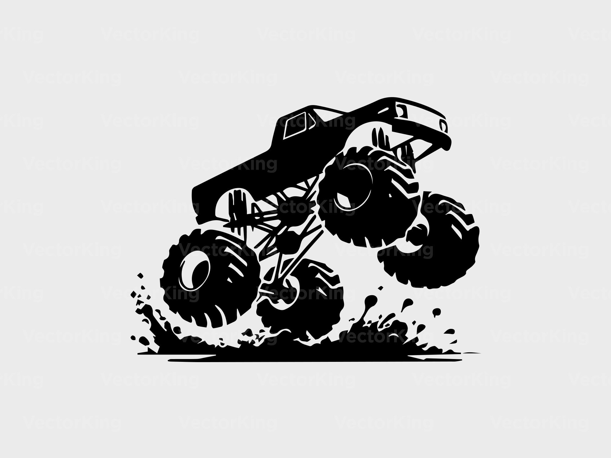 Monster Truck Original Vector Artwork, INSTANT DOWNLOAD, Cars Vehicle ...