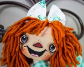 Primitive Raggedy Ann handgemachte Stoff Puppe-Sasha Annie HAFAIR